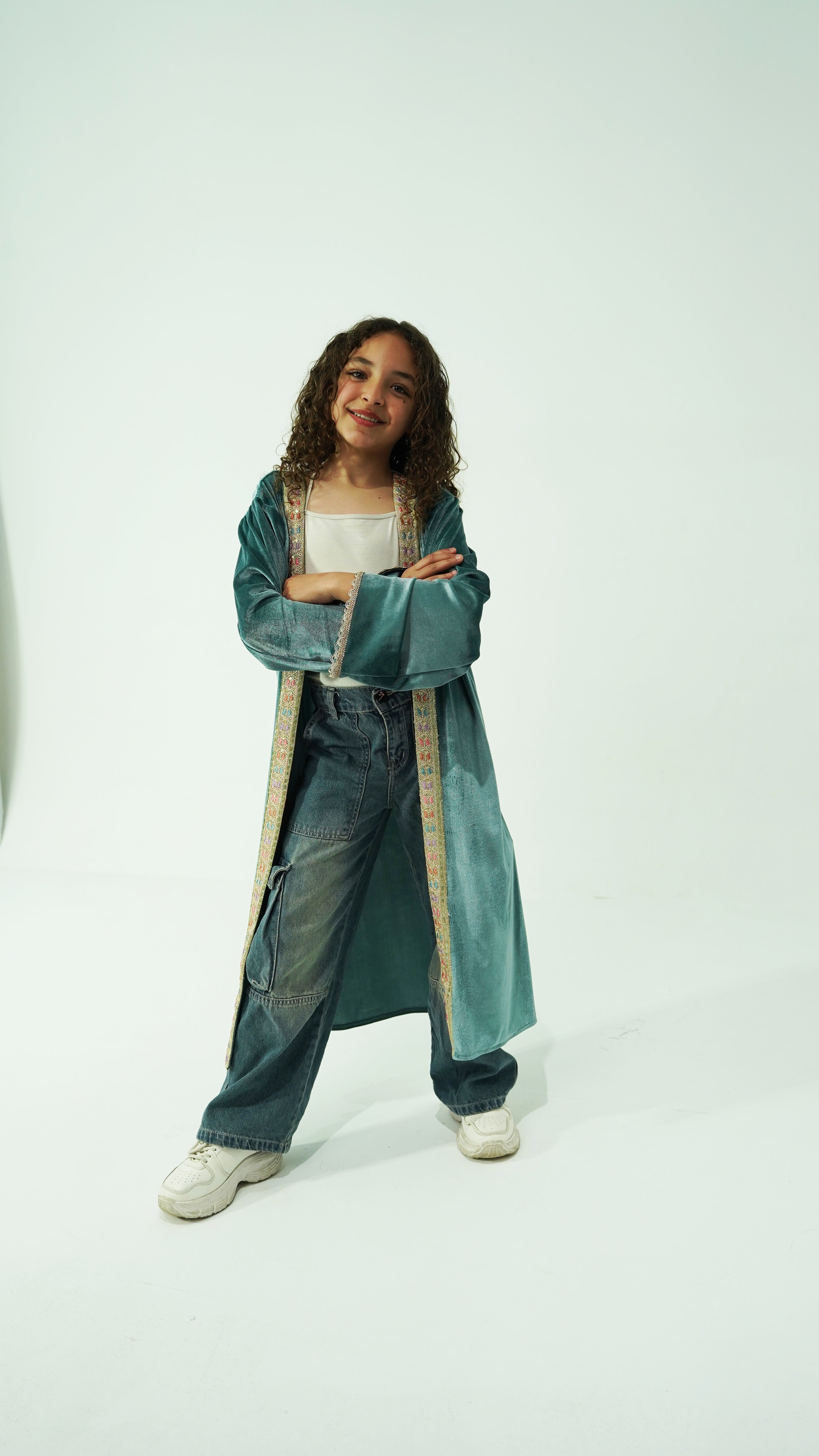 Teal Royale Kaftan - Kids