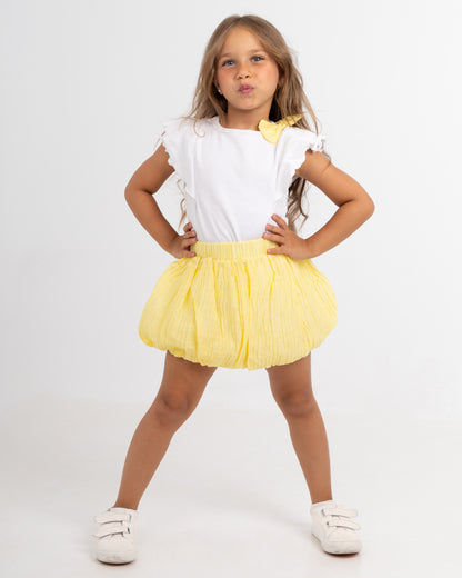 Yellow Bella Bubble Skirt Set