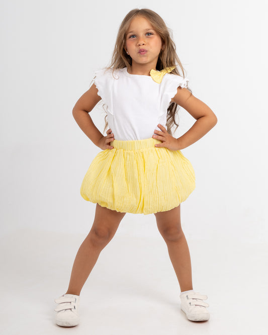 Yellow Bella Bubble Skirt Set