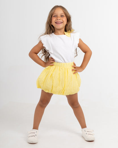 Yellow Bella Bubble Skirt Set