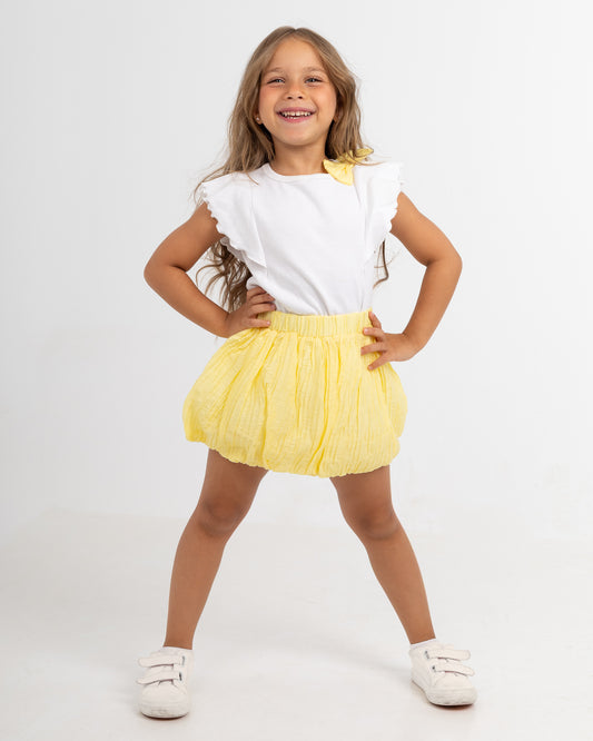 Yellow Bella Bubble Skirt Set