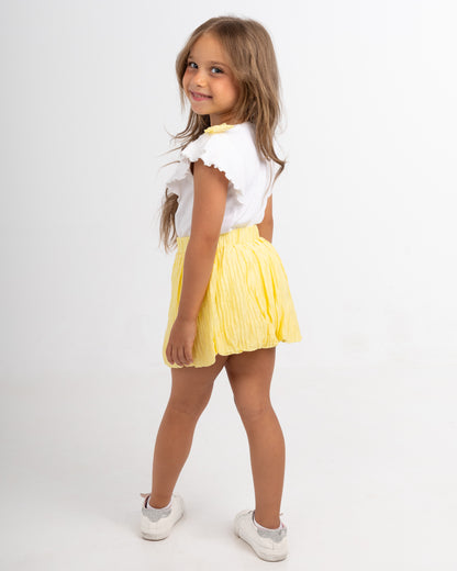 Yellow Bella Bubble Skirt Set