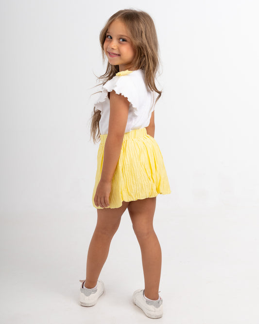 Yellow Bella Bubble Skirt Set