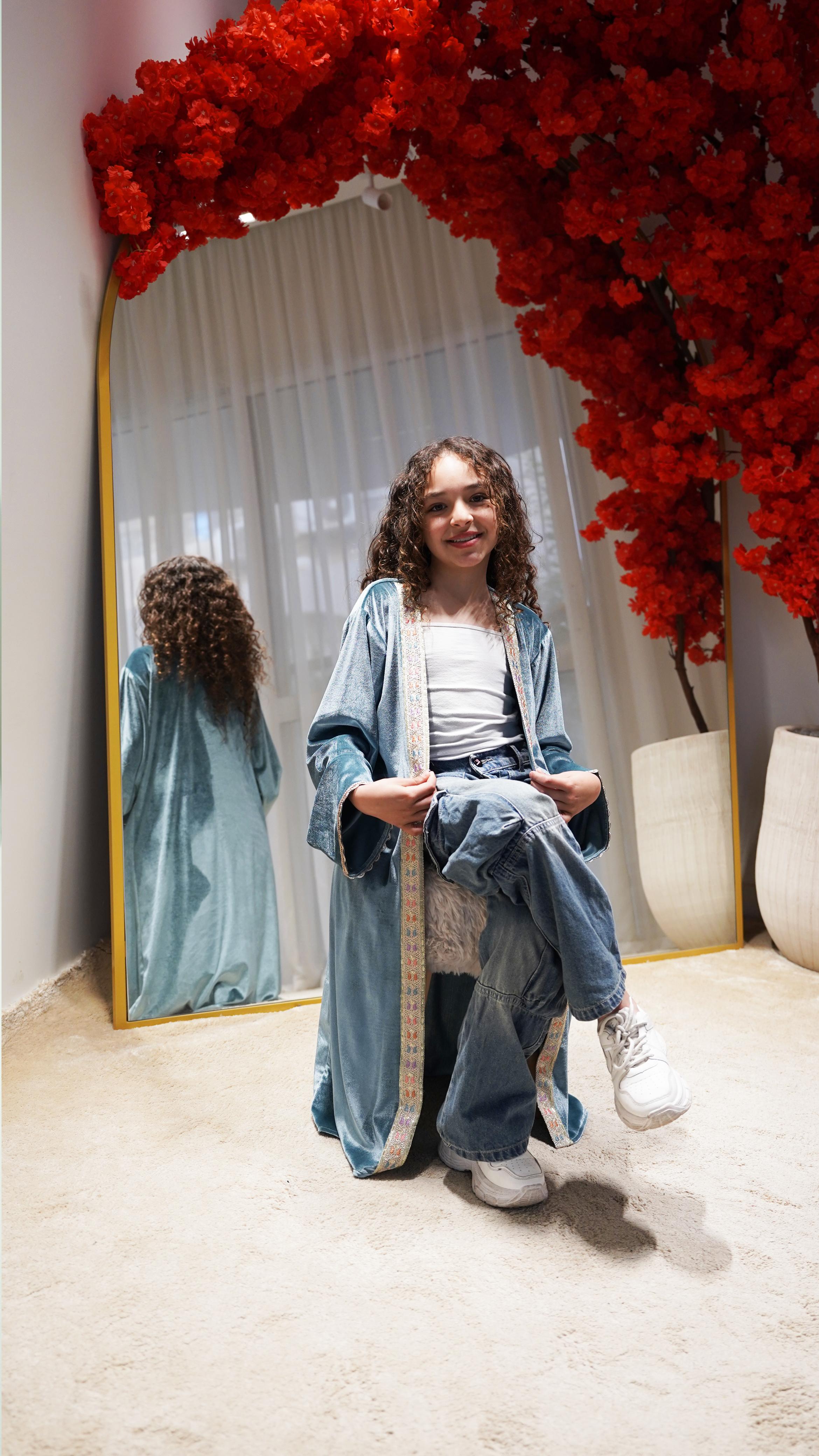 Teal Royale Kaftan - Kids