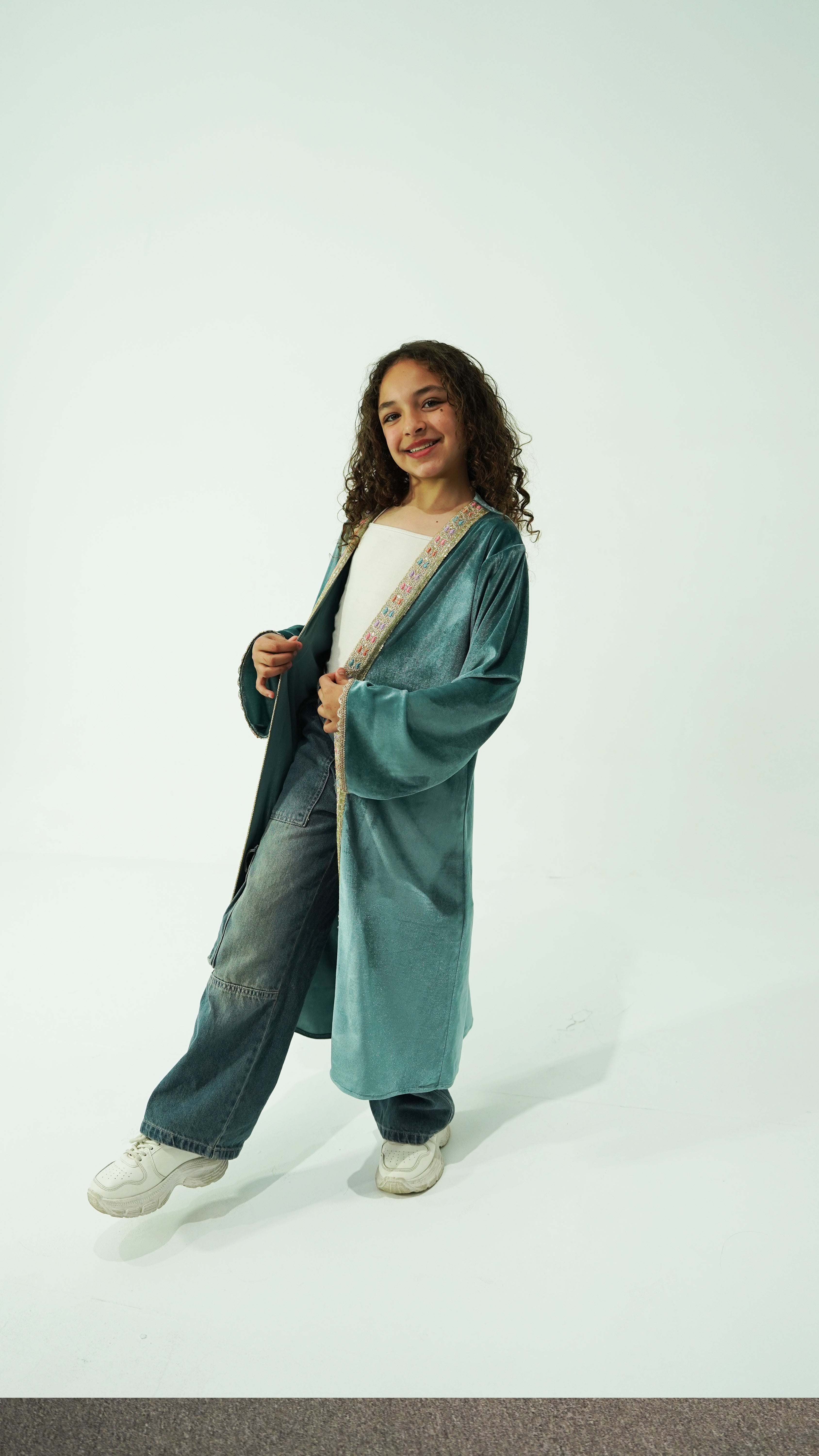 Teal Royale Kaftan - Kids