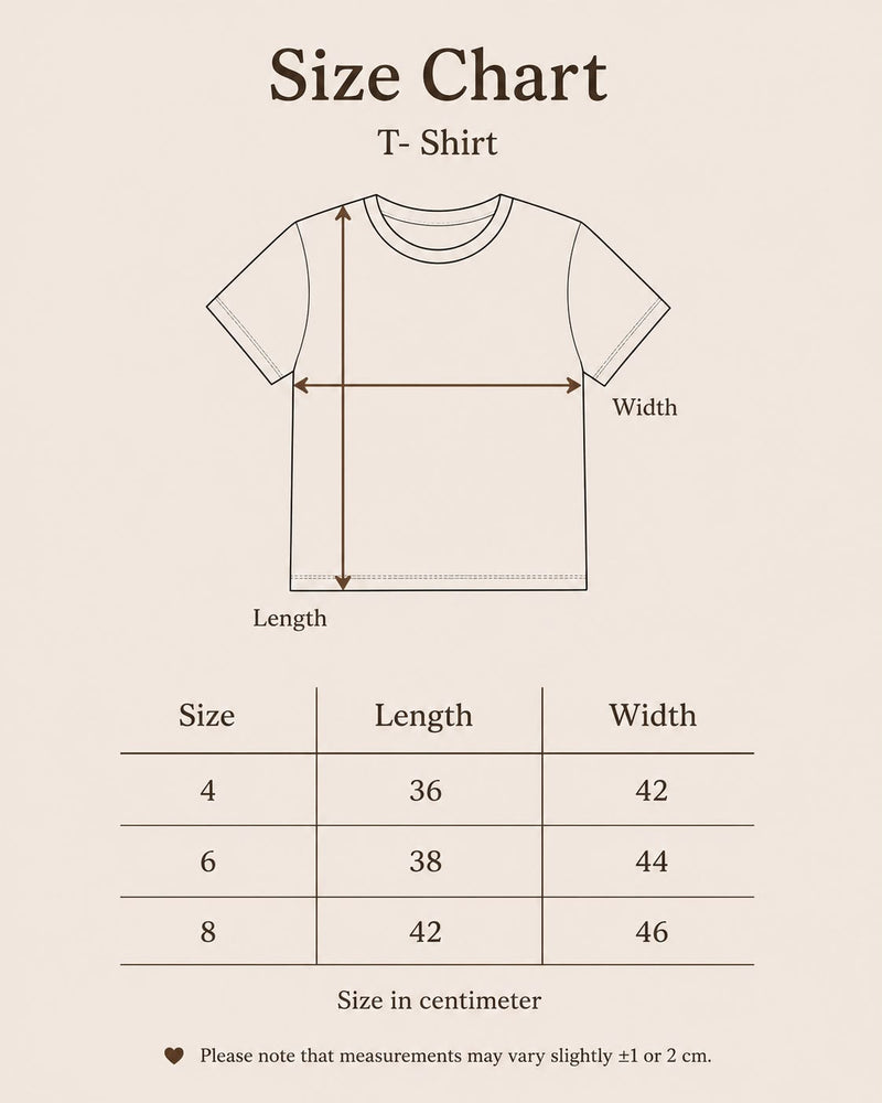 Product size guide chart details